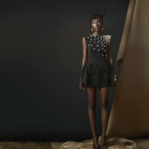 Black midi dress