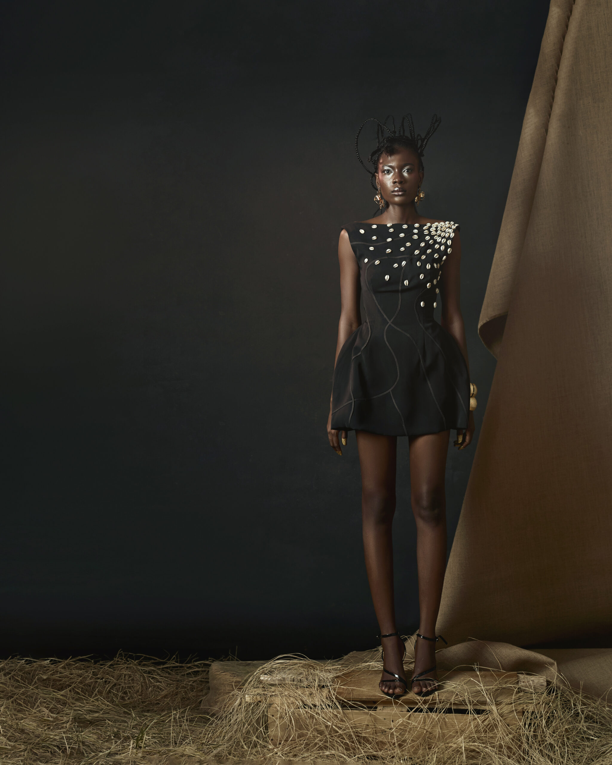 Black midi dress